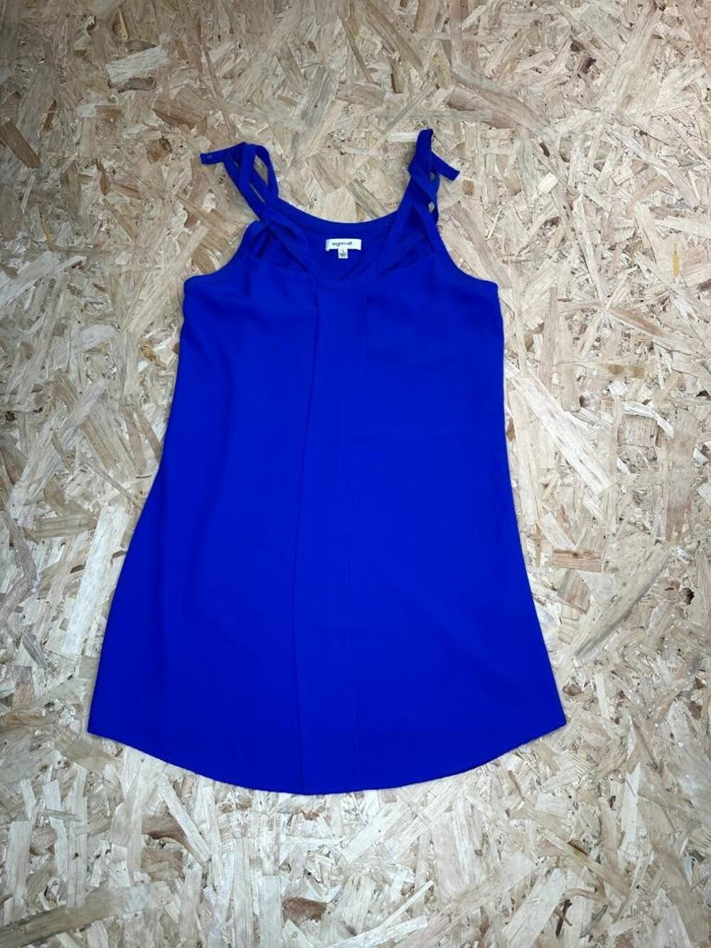 Style Loft Royal Blue Strappy Tank Top Womens Size S Cut Out Neckline